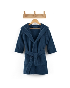Халат детский с капюшоном 450 гм синий Laredoute