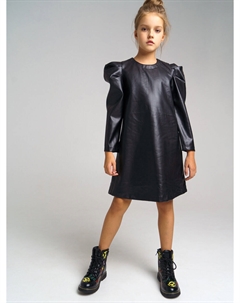 Платье из экокожи с объемными рукавами Playtoday tween
