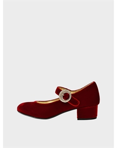 Бархатные туфли с пряжками, красные Missouri