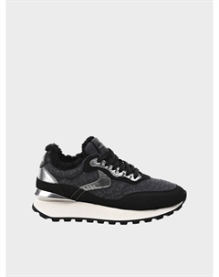 Кроссовки с серебристыми вставками, серые Voile blanche