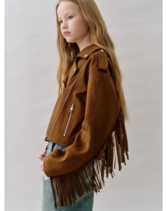 Куртка-косуха с бахромой для девочек Sela