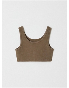 Укороченный топ с эффектом кислотной стирки для девочек Sela