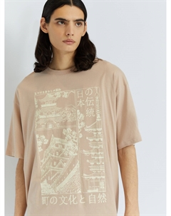 Футболка оверсайз из хлопка с принтом Zolla