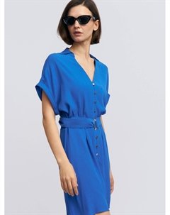 Платье-рубашка из вискозы с поясом на талии Zolla