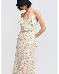 Шифоновое платье-комбинация с воланами Zolla