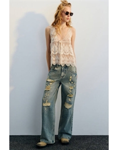 Джинсы baggy fit широкие рваные Befree