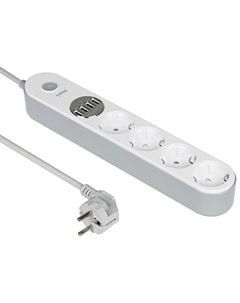 Удлинитель, разветвитель, сетевой фильтр POWER 6, белый (-POWER6WH) Tfn