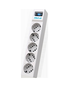 Сетевой фильтр Pilot sG NEW, 5-розеток, 3 м, светло серый (152) Zis
