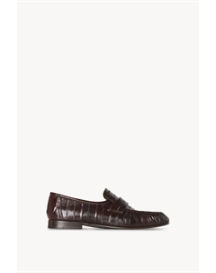 Мягкие мокасины в цвете угря, коричневый The row