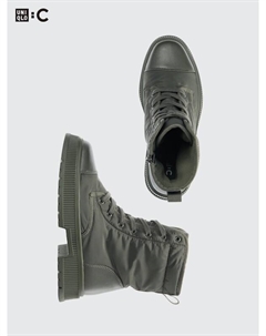 Ботинки из фугу на шнуровке, зеленый Uniqlo