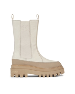 Ботинки на плоской подошве Flatform Chelsea Boot Lth Wn, экрю Calvin klein
