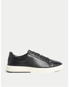 Кроссовки Airflex Leather Lace Up, черный Marks & spencer