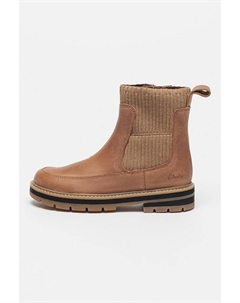 Кожаные сапоги «Прага» с синтетикой, коричневый Clarks