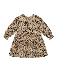 Платье для девочек из вискозы с длинными рукавами и оборкой - Little Kid, мультиколор Deux par deux