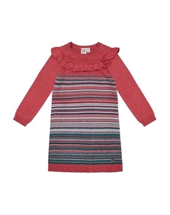 Платье-свитер в полоску из жаккарда для девочек - Little Kid, розовый Deux par deux