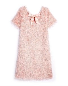 Платье с короткими рукавами и бахромой для девочек, Little Kid, Big Kid, розовый Aqua