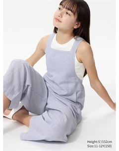 Комбинезон из льняной смеси полосатый, цвет 65 синий Uniqlo