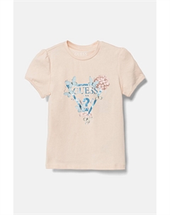 Хлопковая футболка для детей, оранжевый Guess