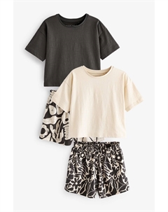 Короткая пижама из 100% хлопка, 2 шт в упаковке (3 16 лет), черный Next