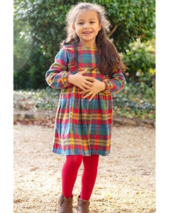 Платье в радужную клетку, синий Frugi