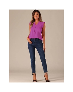 Женские блузки без рукавов с рюшами. Винтажные рабочие деловые топы 1950-х годов., цвет Hot Pink Allegra k