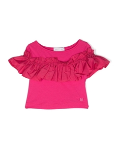 Футболка из джерси с оборками, розовый Monnalisa