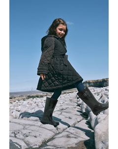 Непромокаемый стеганый плащ (3–16 лет), черный Next