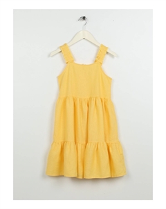 Простое желтое длинное платье для девочек, желтый Koton