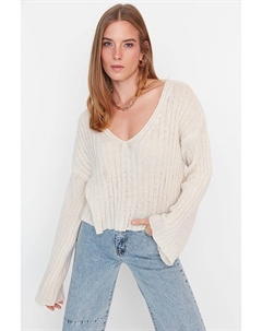 Пуловер, кремовый Trendyol