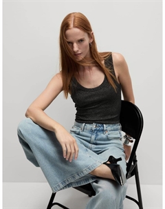 Жилет из блестящей ребристой ткани с высоким содержанием хлопка, черный Marks & spencer