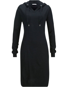 Трикотажное платье с капюшоном, черный Bpc bonprix collection