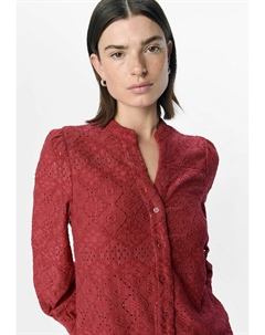 Блузка на пуговицах OBJFEODORA MARIKA LS NOOS, красный Object