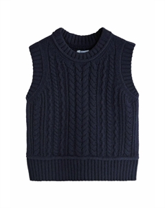 Джемпер SLEEVELESS CABLE TANK REGULAR FIT, темно-синий Next