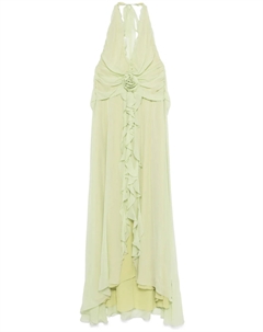 Платье макси с цветочной аппликацией, зеленый Blumarine