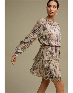 Повседневное платье LONG SLEEVE RUFFLE DETAIL MINI REGULAR FIT, розовый Next