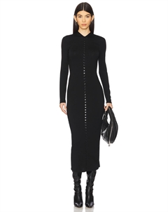 Платье с высоким воротом и пуговицами, черный Alexander wang