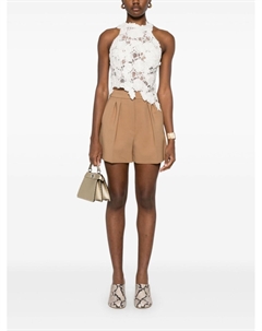 Топ из кружева с цветочным принтом, белый Ermanno scervino