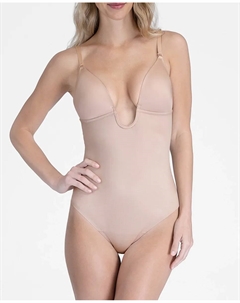 Утягивающее боди с U-образным вырезом и регулируемыми бретелями, цвет Natural Spanx