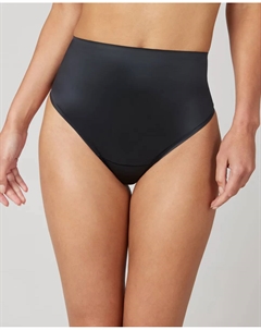 Атласные моделирующие стринги с высокой талией, черный Spanx