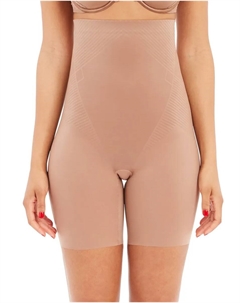 Утягивающие брюки с завышенной талией и поясом, бежевый Spanx