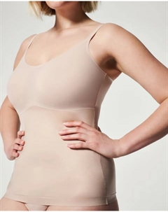 Однотонная утягивающая футболка с регулируемыми бретелями, бежевый Spanx