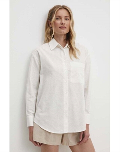Льняная рубашка, белый Answear lab