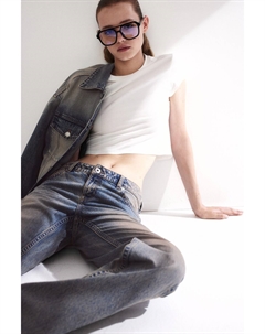 Прямые низкие джинсы, синий H&m