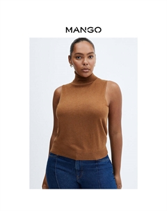 Женская майка с высоким воротником, темно-синий Mango