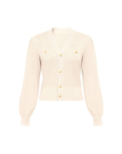 Шерстяной вязаный кардиган с металлической пряжкой, желтый Deep breath