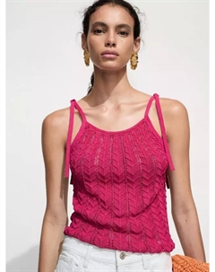 Топ Canario Open Knit, розовый Mango