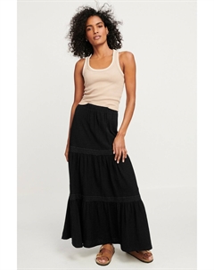 Фактурная юбка макси с отделкой связанной крючком, черный Next