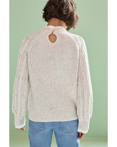 Свитер косой вязки с воротником, розовый Next