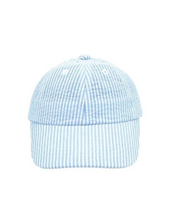 Бейсболка для мальчика синего цвета из жатого хлопка - Baby, цвет Blue Bits & bows