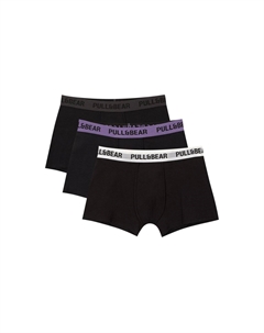 Брюки 3-PACK OF WITH COLOURED WAISTBAND, черный Pull & bear